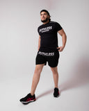 RUTHLESS TACTICAL FLEECE SHORTS - Arctic White/Black