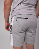 RUTHLESS.CO CONFIDENTIAL FRENCH TERRY FLEECE SHORTS GREY/WHITE