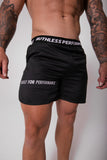 RUTHLESS.CO - LITE-FIT TECH ULTRALIGHT SPLIT LINER SHORTS -CHARCOAL/BLACK