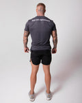 RUTHLESS.CO - LITE-FIT TECH TEES -CHARCOAL/BLACK